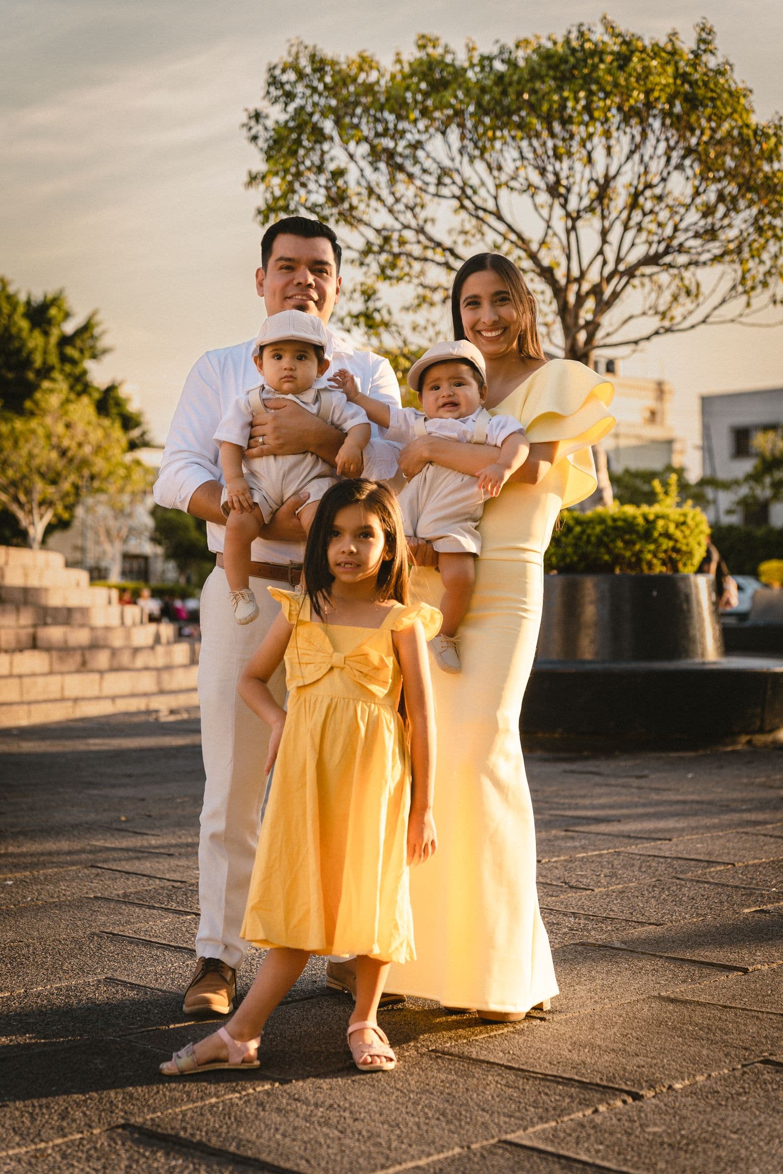 A family spending time together outdoors